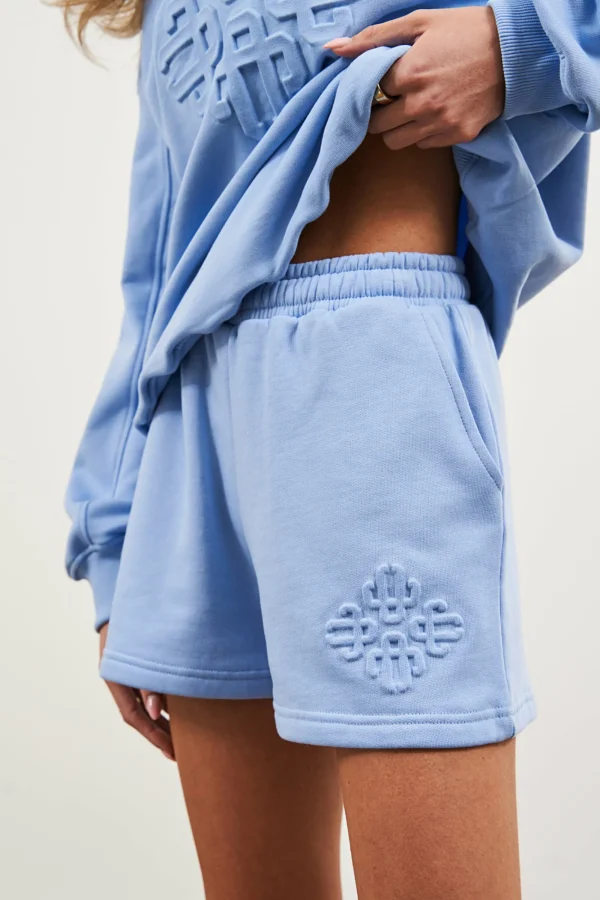 The Couture Club Shorts-Emblem Embossed Shorts