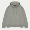 The Couture Club Hoodies-Emblem Embroidered Logo Zip Through Hoodie