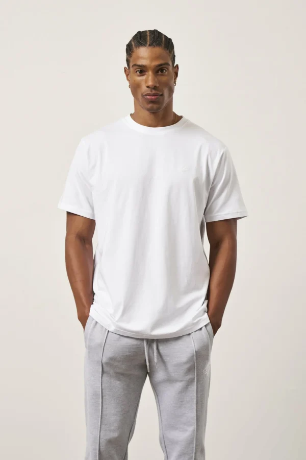 The Couture Club T-Shirts-Emblem Embroidered Slim Fit T-Shirt
