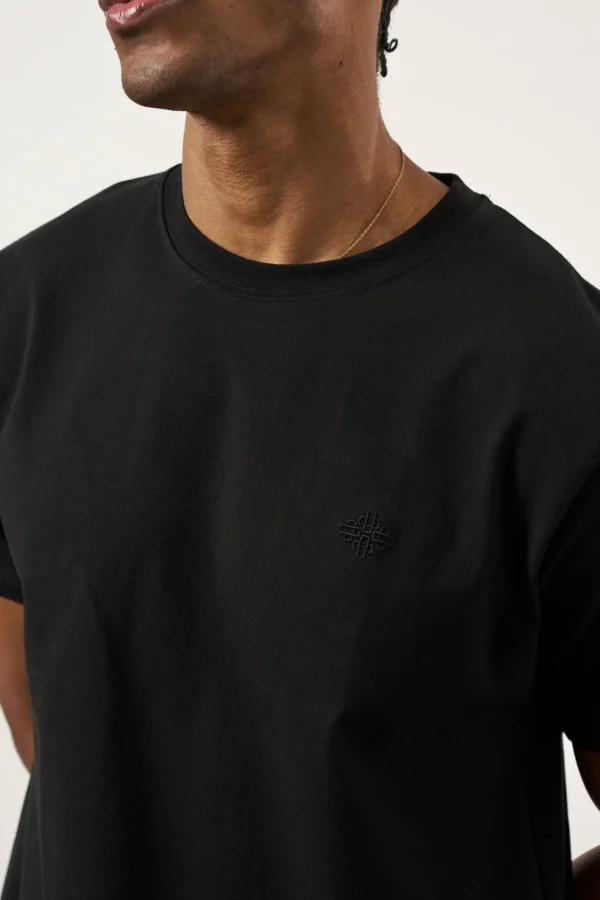 The Couture Club T-Shirts-Emblem Embroidered Slim Fit T-Shirt