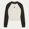 The Couture Club Tops-Emblem Fine Knitted Long Sleeve Top