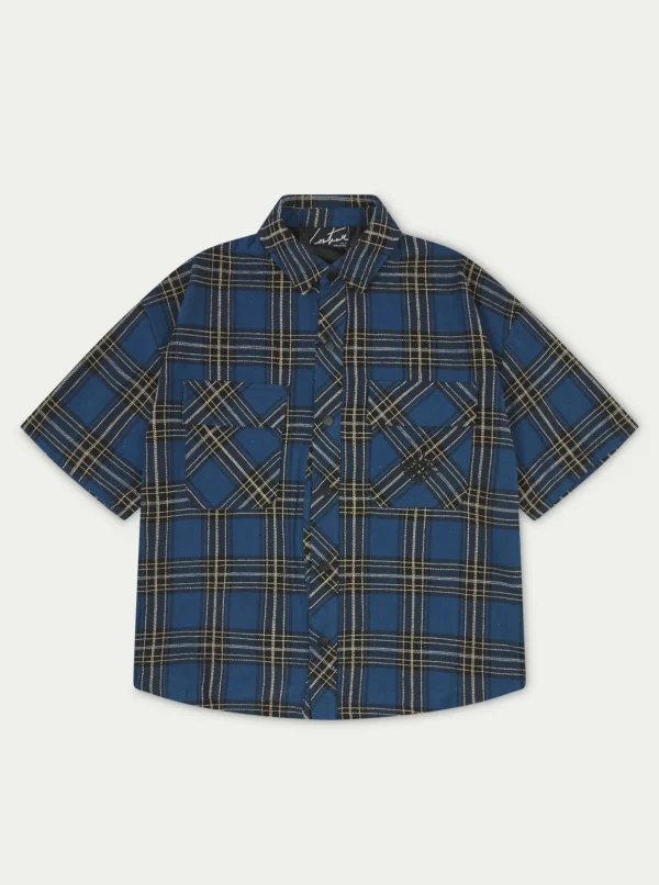 The Couture Club Shirts-Emblem Flannel Overshirt