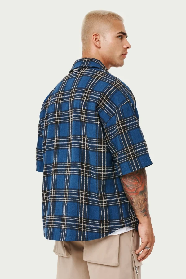 The Couture Club Shirts-Emblem Flannel Overshirt