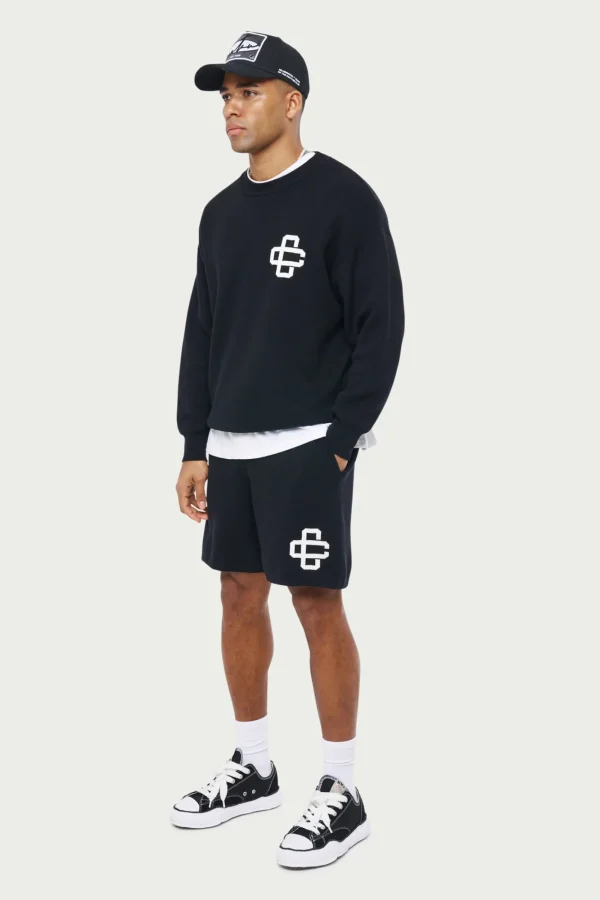 The Couture Club Twinsets-Emblem Knitted Shorts
