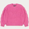 The Couture Club Sweatshirts-Emblem Oversized Knit Jumper