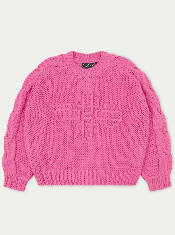 The Couture Club Sweatshirts-Emblem Oversized Knit Jumper