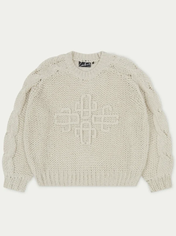 The Couture Club Sweatshirts-Emblem Oversized Knit Jumper