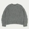 The Couture Club Sweatshirts-Emblem Oversized Knit Jumper