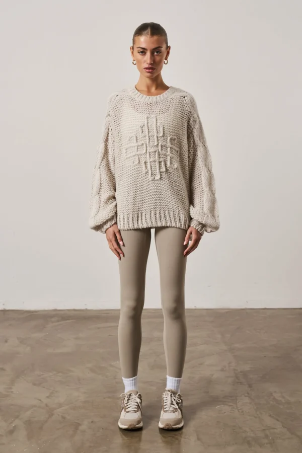 The Couture Club Sweatshirts-Emblem Oversized Knit Jumper