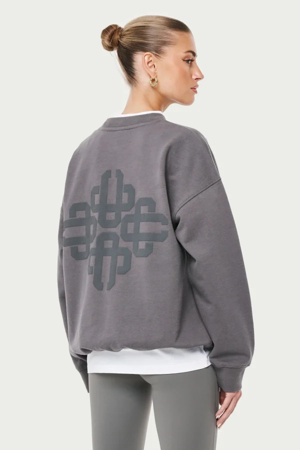 The Couture Club Sweatshirts-Emblem Oversized Sweatshirt