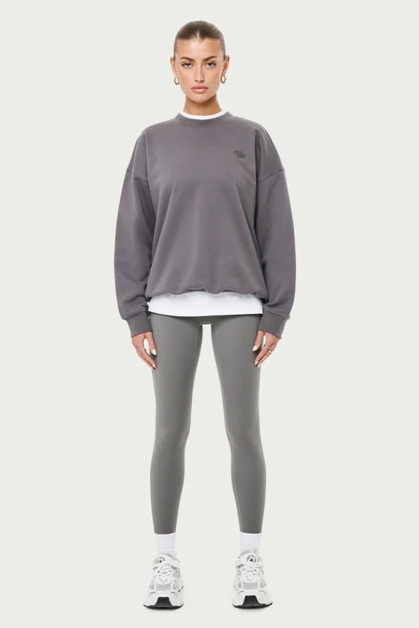 The Couture Club Sweatshirts-Emblem Oversized Sweatshirt