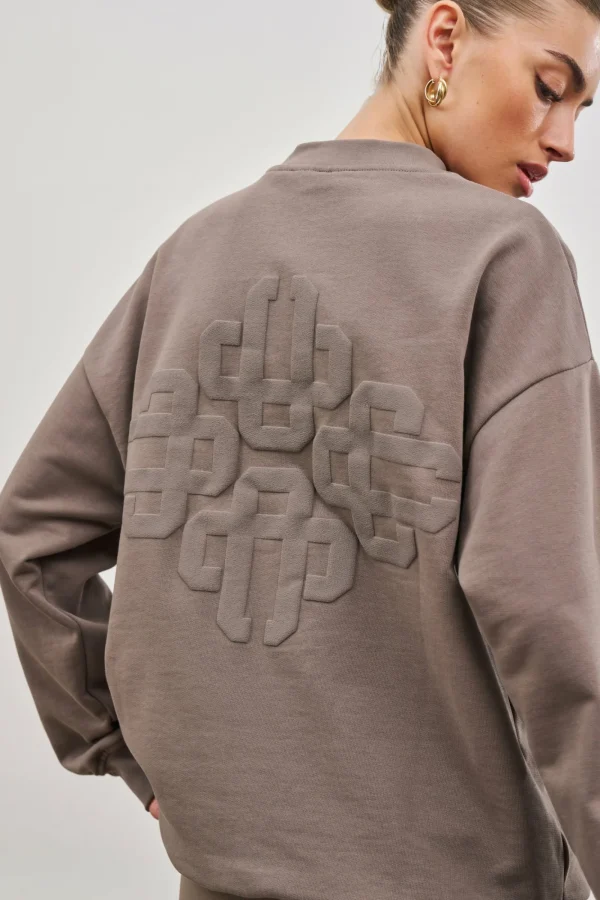 The Couture Club Sweatshirts-Emblem Oversized Sweatshirt
