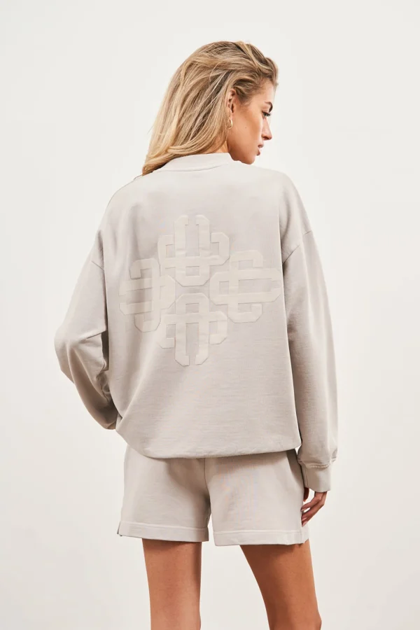 The Couture Club Sweatshirts-Emblem Oversized Sweatshirt