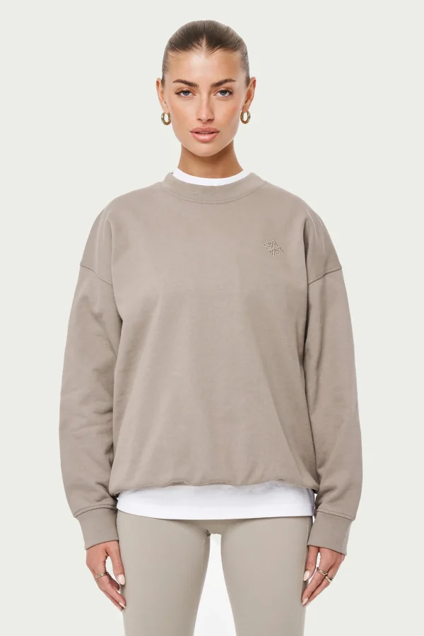 The Couture Club Sweatshirts-Emblem Oversized Sweatshirt
