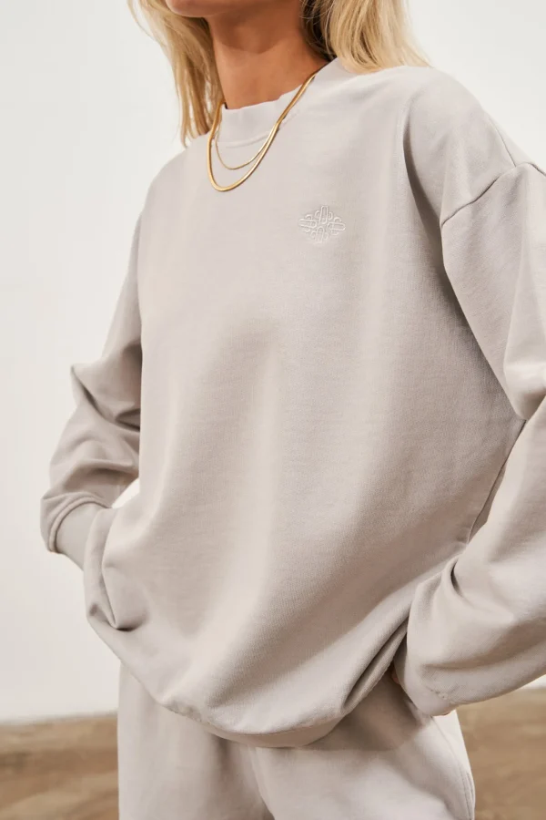 The Couture Club Sweatshirts-Emblem Oversized Sweatshirt