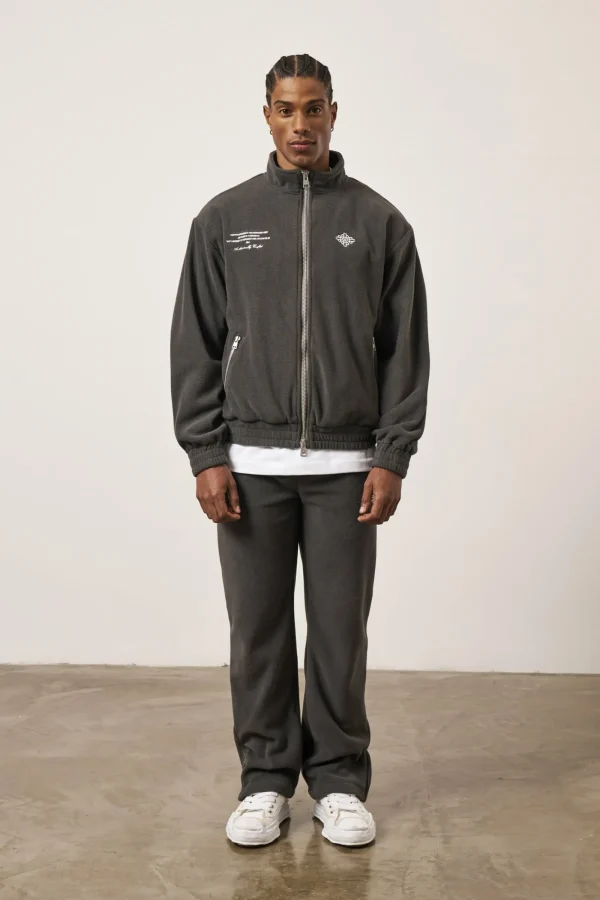 The Couture Club Tracksuits-Emblem Polar Fleece Zip Through Jacket