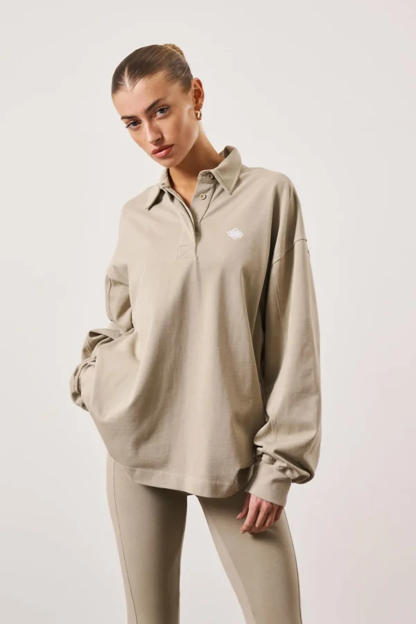 The Couture Club Tops-Emblem Polo Shirt