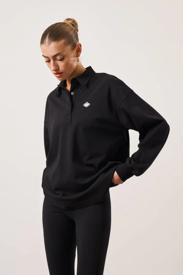 The Couture Club Tops-Emblem Polo Shirt