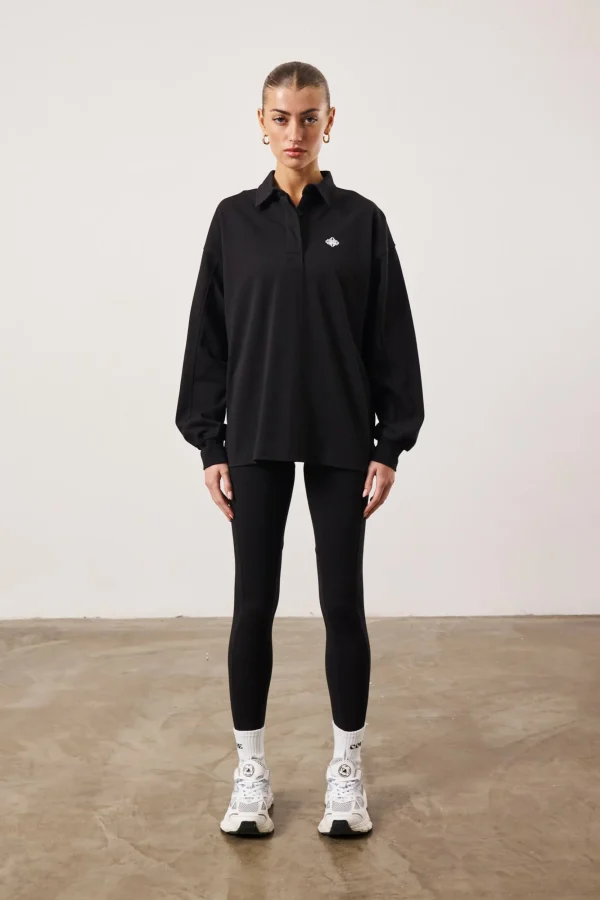The Couture Club Tops-Emblem Polo Shirt