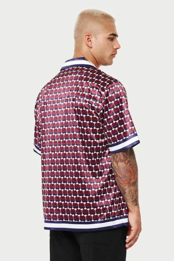 The Couture Club Shirts-Emblem Printed Resort Shirt