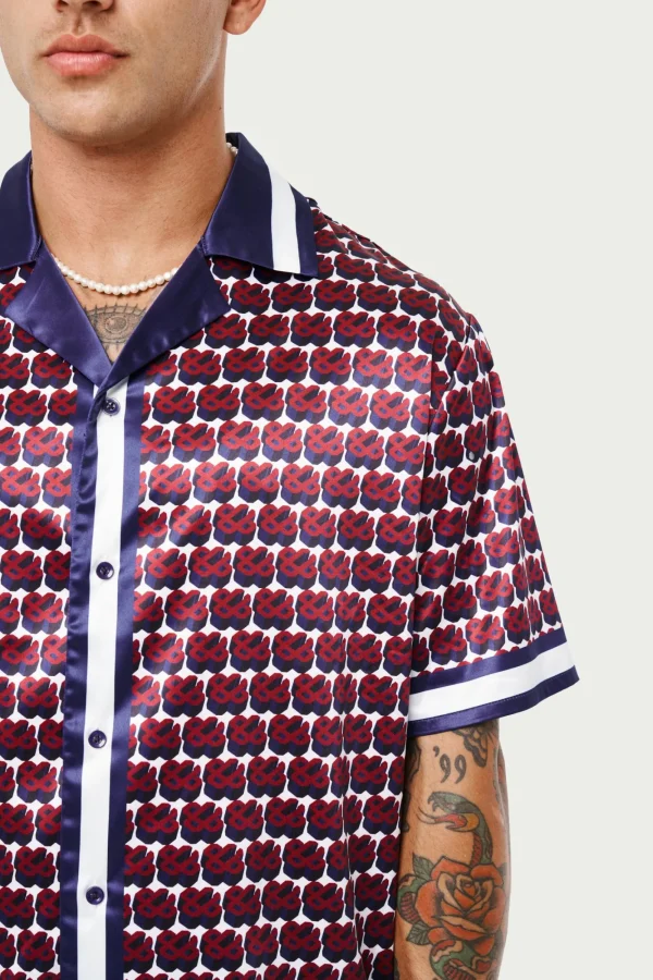 The Couture Club Shirts-Emblem Printed Resort Shirt