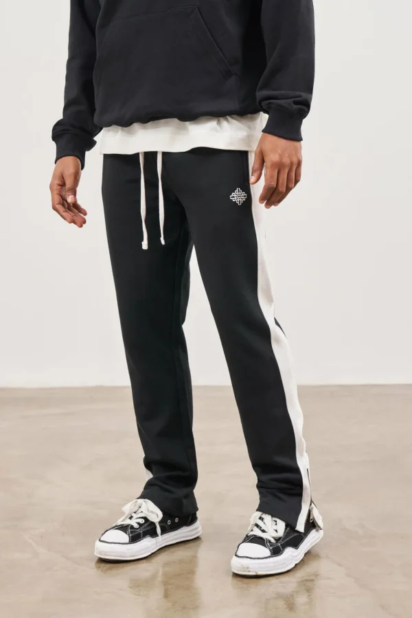 The Couture Club Bottoms-Emblem Side Panel Split Hem Joggers