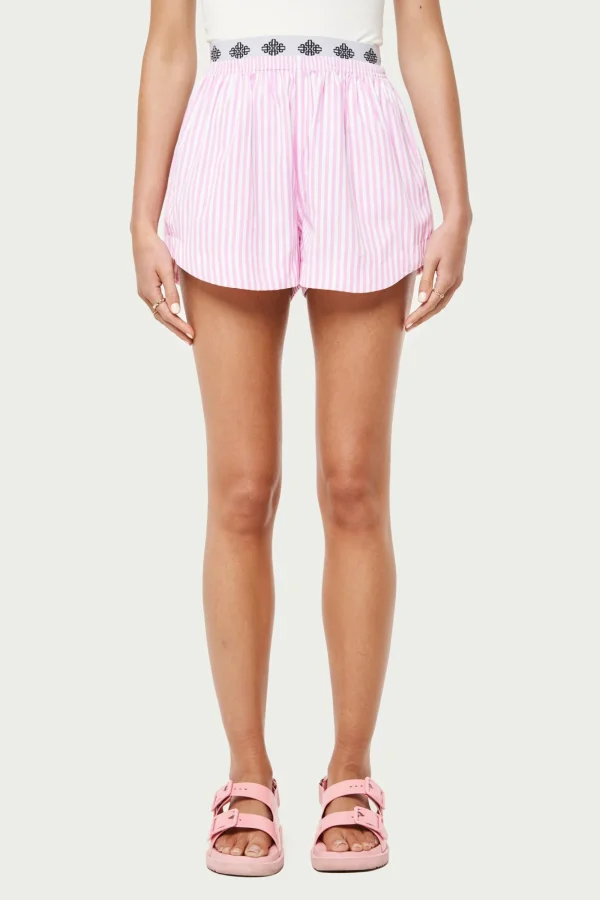 The Couture Club Shorts-Emblem Stripe Shorts