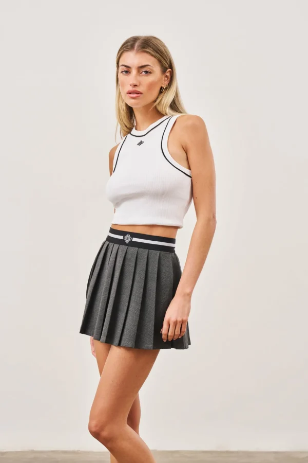 The Couture Club Co-Ords & Sets-Emblem Waistband Tennis Mini Skirt