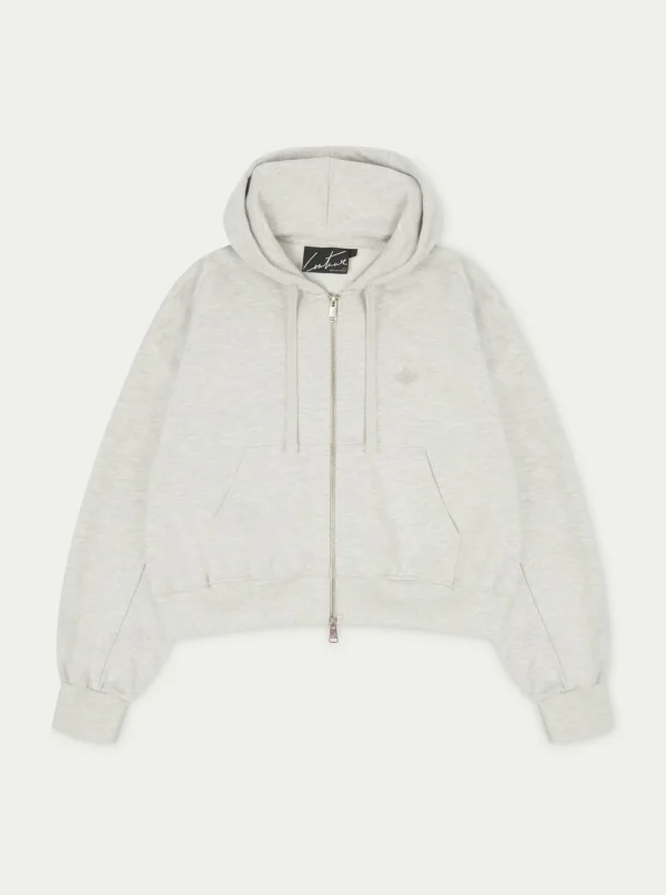 The Couture Club Tracksuits-Emblem Zip Through Relaxed Hoodie