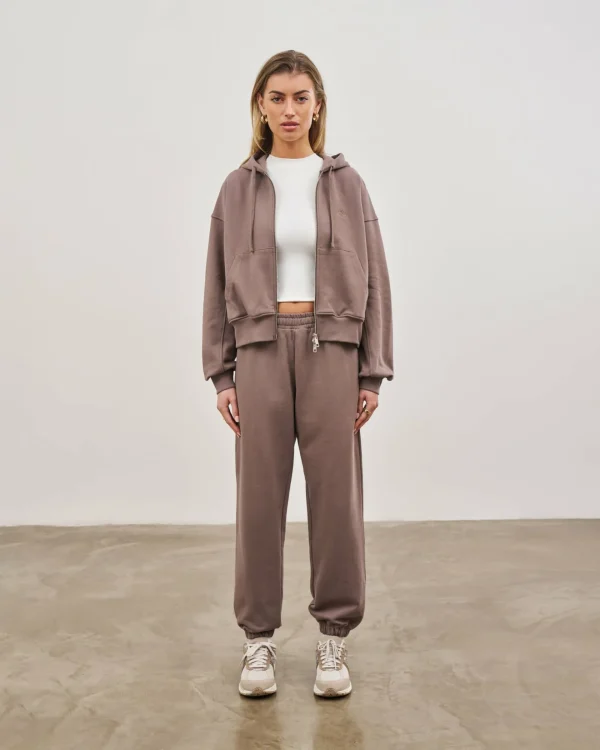 The Couture Club Tracksuits-Emblem Zip Through Relaxed Hoodie