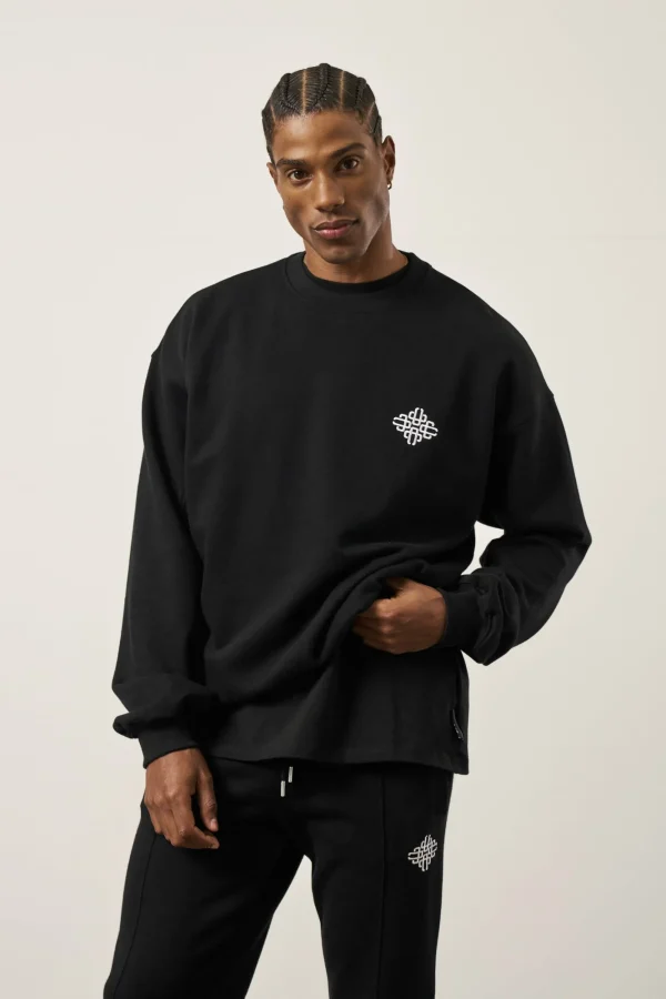The Couture Club Tracksuits-Embroidery Emblem Sweatshirt