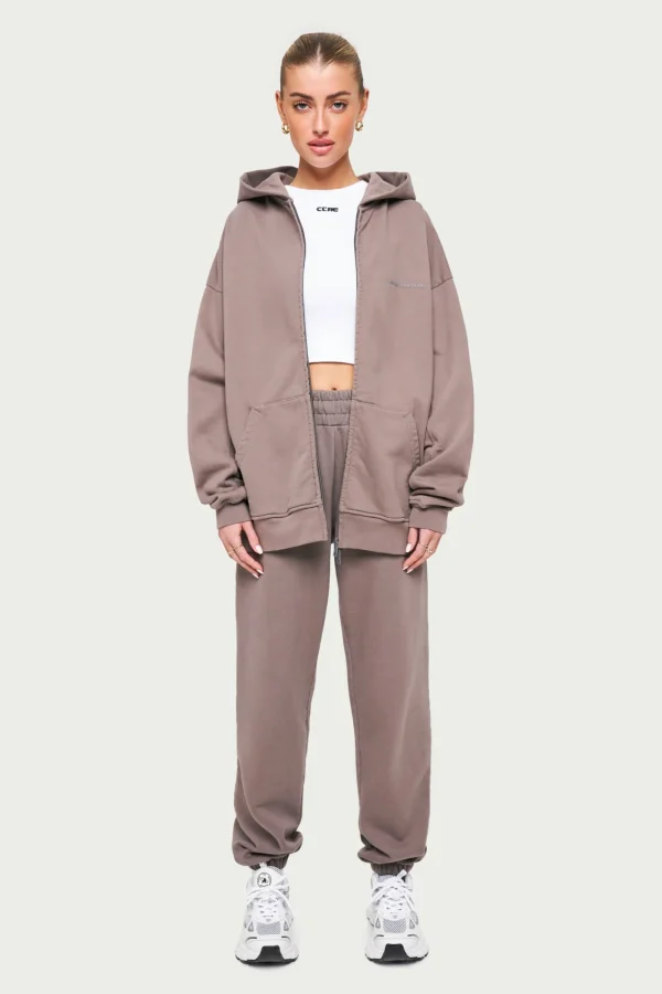 The Couture Club Hoodies-Everyday Washed Relaxed Zip Through Hoodie