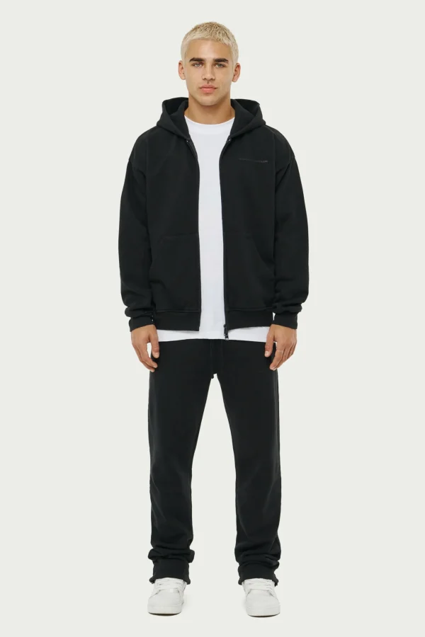 The Couture Club Hoodies-Everyday Washed Relaxed Zip Through Hoodie