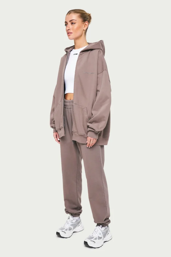 The Couture Club Hoodies-Everyday Washed Relaxed Zip Through Hoodie