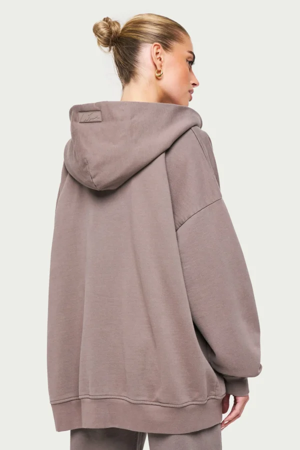 The Couture Club Hoodies-Everyday Washed Relaxed Zip Through Hoodie