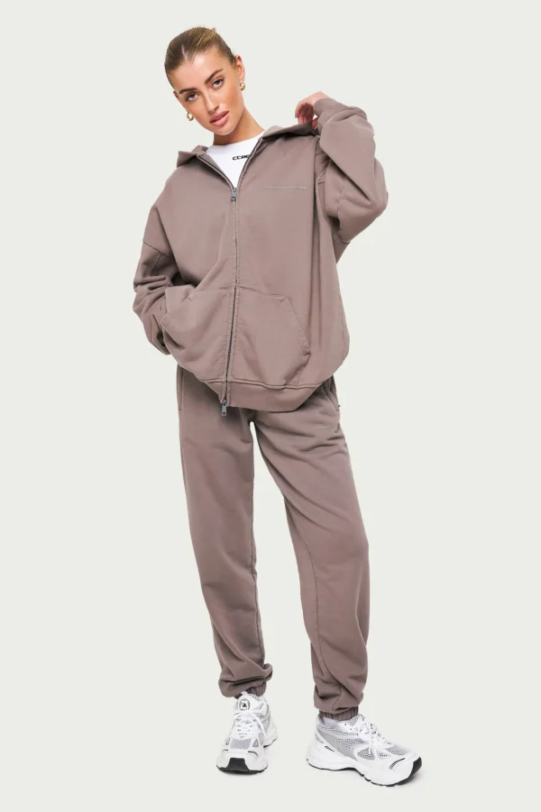 The Couture Club Hoodies-Everyday Washed Relaxed Zip Through Hoodie