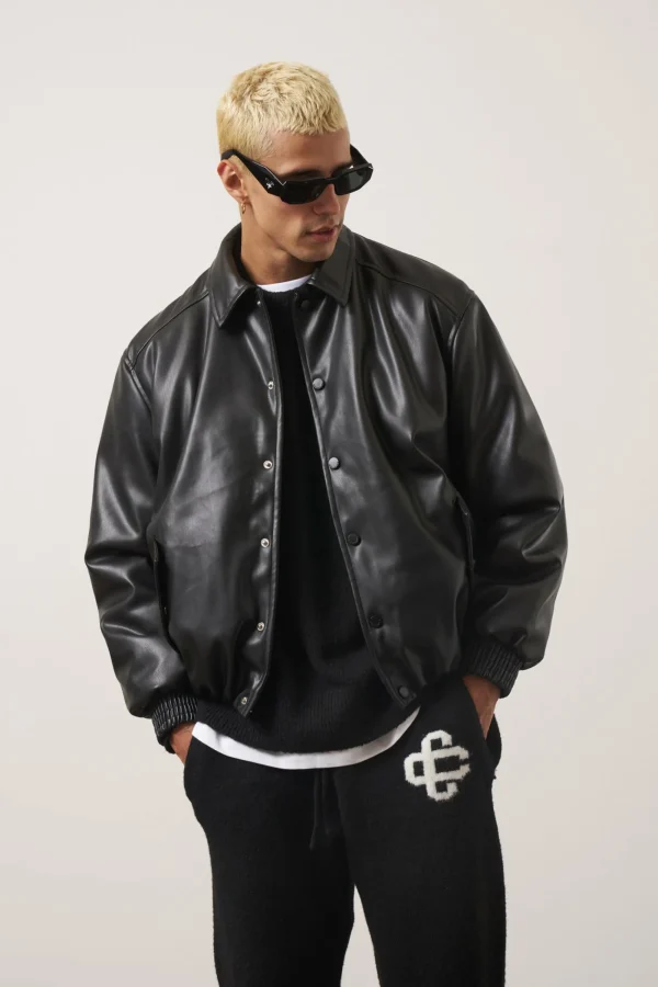 The Couture Club Coats & Jackets-Faux Leather Bomber