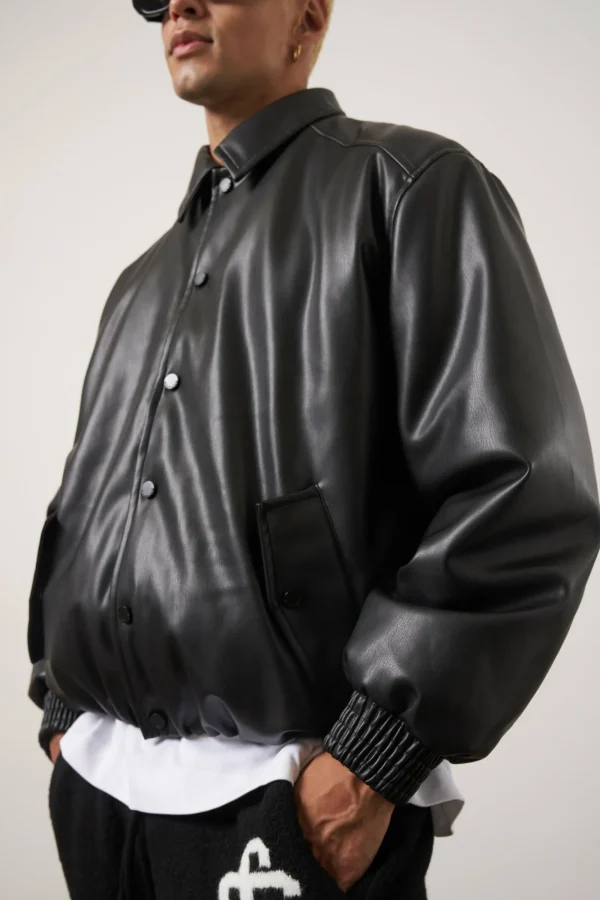 The Couture Club Coats & Jackets-Faux Leather Bomber