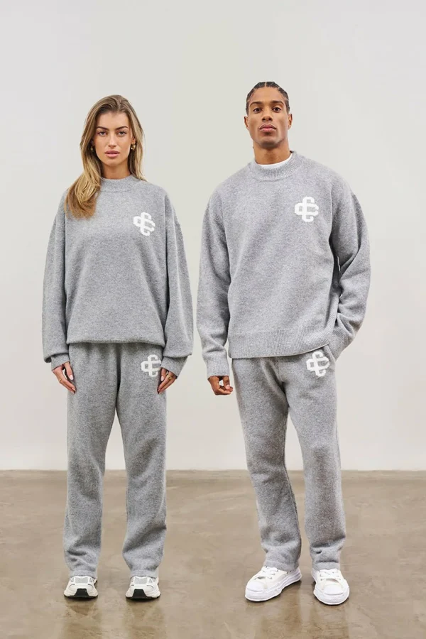 The Couture Club Sweatshirts-Fluffy Knit Emblem Crew