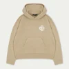 The Couture Club Knitwear-Fluffy Knit Emblem Hoodie