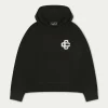 The Couture Club Knitwear-Fluffy Knit Emblem Hoodie