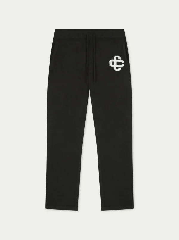 The Couture Club Knitwear-Fluffy Knit Emblem Joggers