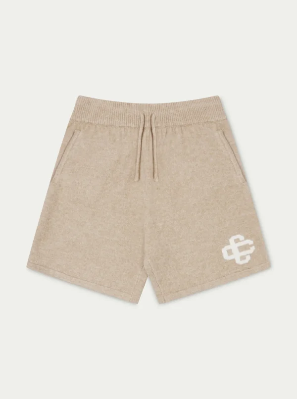 The Couture Club Twinsets-Fluffy Knit Emblem Shorts