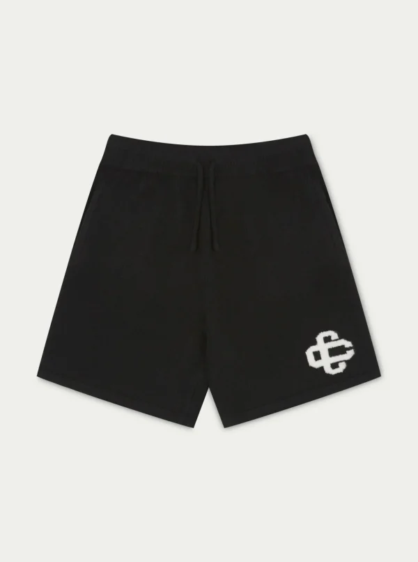 The Couture Club Twinsets-Fluffy Knit Emblem Shorts