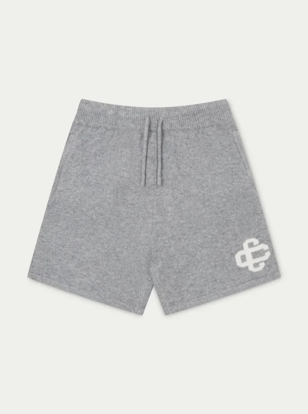 The Couture Club Twinsets-Fluffy Knit Emblem Shorts