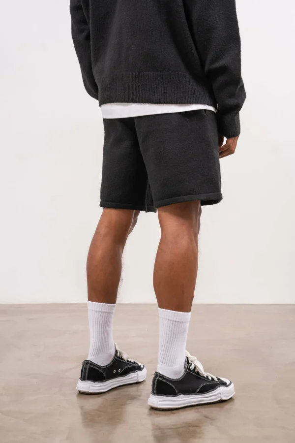 The Couture Club Twinsets-Fluffy Knit Emblem Shorts