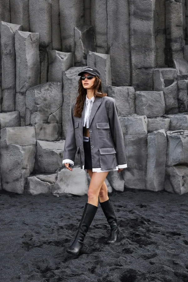 The Couture Club Coats & Jackets-Four Pocket Blazer Jacket