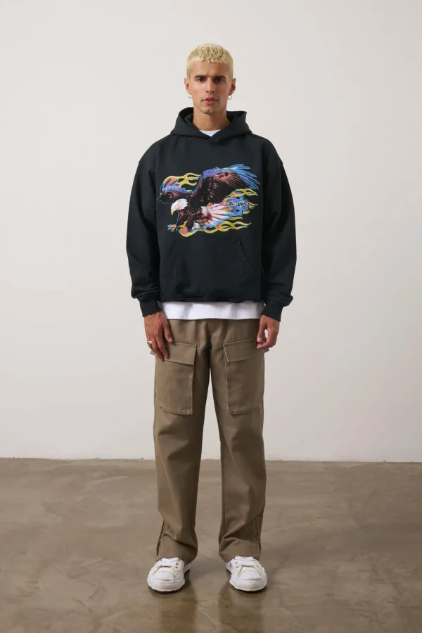 The Couture Club Hoodies-Graphic Flame Vintage Hoodie