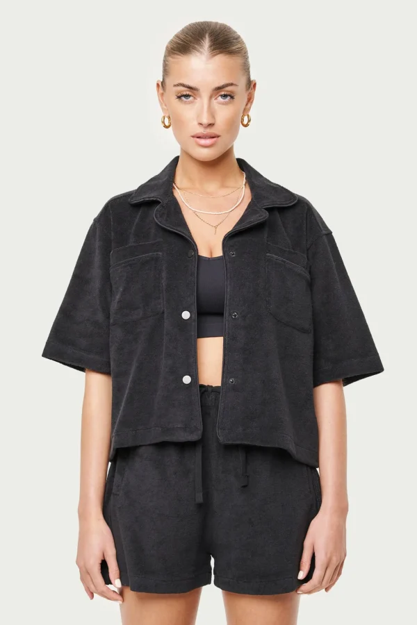 The Couture Club Tops-Heavyweight Towelled Resort Shirt