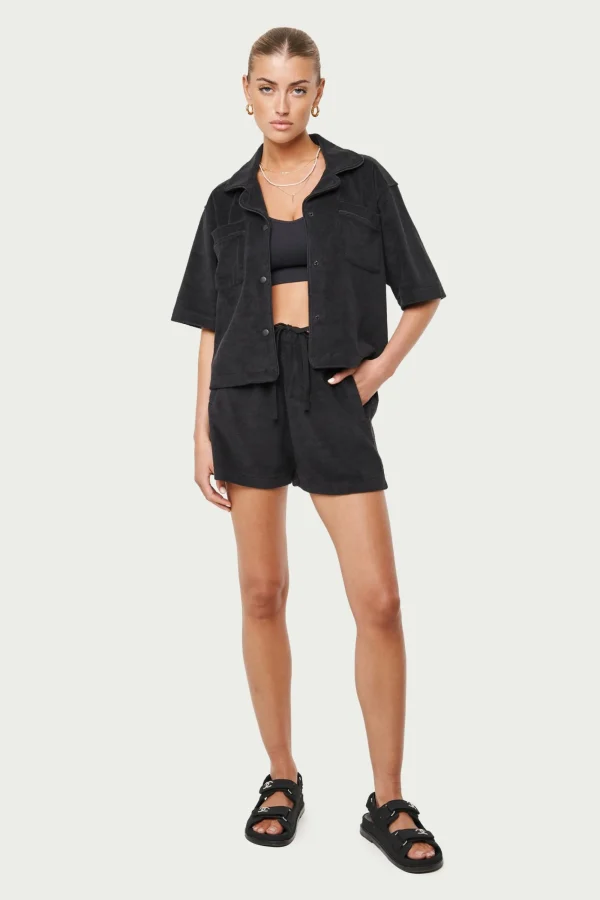 The Couture Club Tops-Heavyweight Towelled Resort Shirt